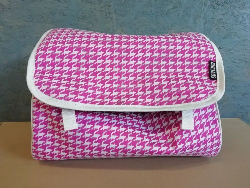 SAKWA CB NA BAGAŻNIK POJEDYŃCZA INDYGO SINGLE PEPITKA ECO LEATH pink.jpg