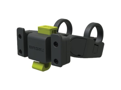 Wspornik mocujący do kierownicy BASIL HANDLEBAR HOLDER FOR KLICKFIX PLATES śr.25-31,8mm system mocowania kosza odpinany.jpg