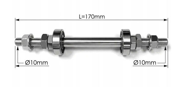 OŚ PIASTY TYŁ ŁOŻYSKA MASZYNOWE 170 mm wymiary.JPG