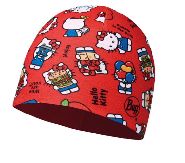 Buff Czapka Junior z Microfibry i Polaru HELLO KITTY FOODIE RED.jpg