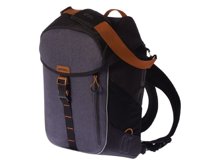 Sakwa turystyczna pojedyncza plecak BASIL MILES DAYPACK 14L, mocowanie na haki, wodoodporny poliester, granatowa.jpg