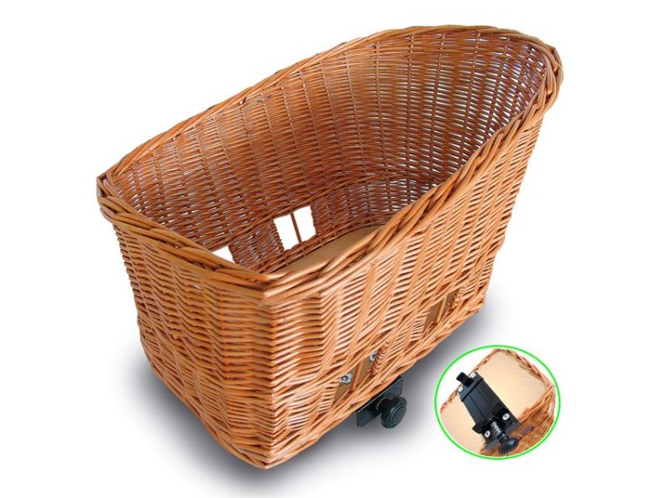 Kosz na tylny bagażnik BASIL PASJA dla zwierząt 50cm SENNA system clamp device, wiklinowy varnished natural.jpg