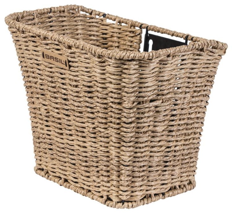 Kosz na kierownicę BASIL BREMEN RATTAN LOOK FM ratanowy, trawa morska.jpg