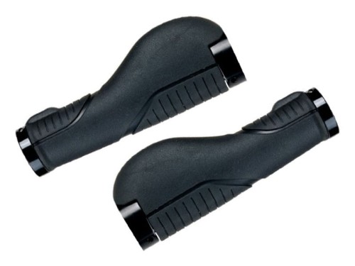 Chwyty kierownicy CLARK'S CE212 LOCK-ON ergonomiczne czarne, klamry czarne aluminiowe.jpg