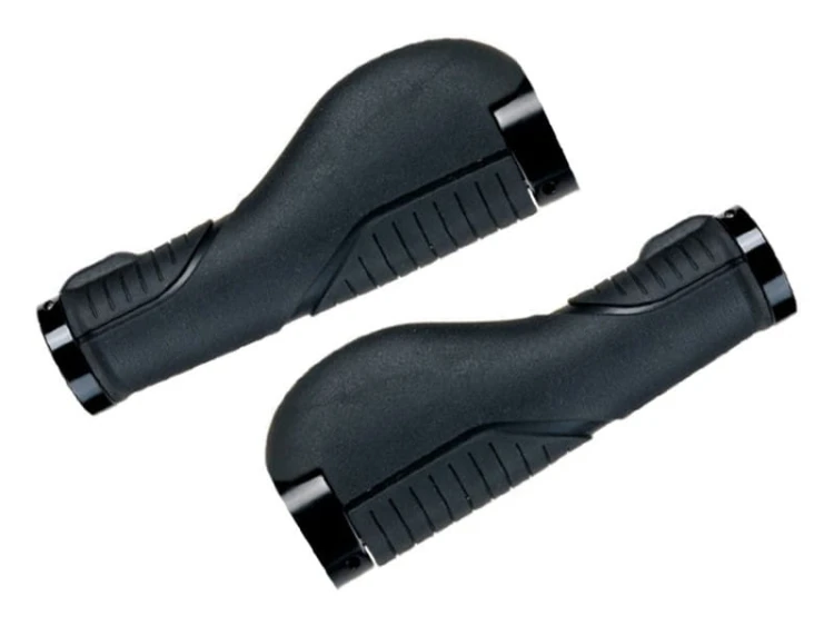 Chwyty kierownicy CLARK'S CE212 LOCK-ON ergonomiczne czarne, klamry czarne aluminiowe.jpg