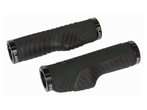Chwyty kierownicy CLARK'S CE312 LOCK-ON ergonomiczne czarne, klamry czarne alumioniowe.jpg
