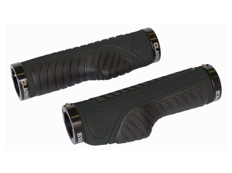 Chwyty kierownicy CLARK'S CE312 LOCK-ON ergonomiczne czarne, klamry czarne alumioniowe.jpg